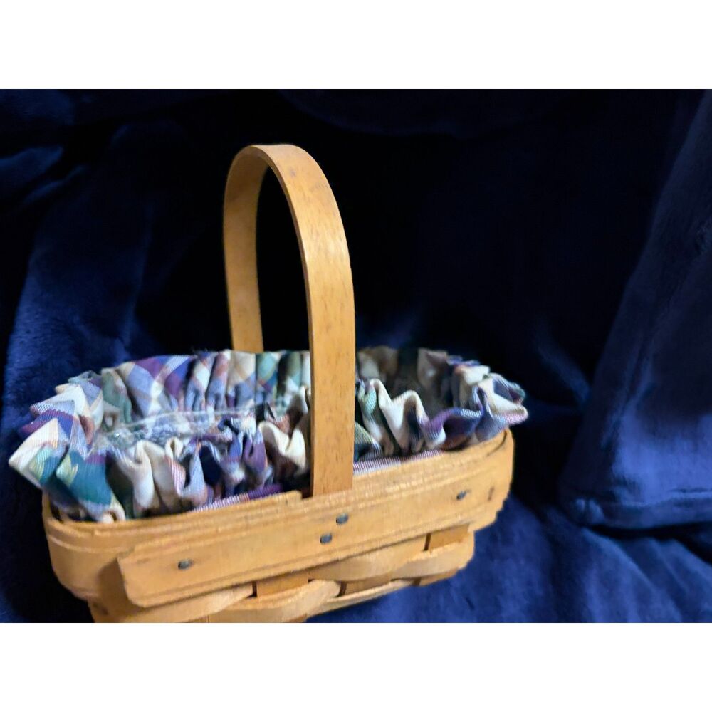 Vintage 2000 Authentic Longaberger Small Lined Dated Farmhouse Cottage Basket